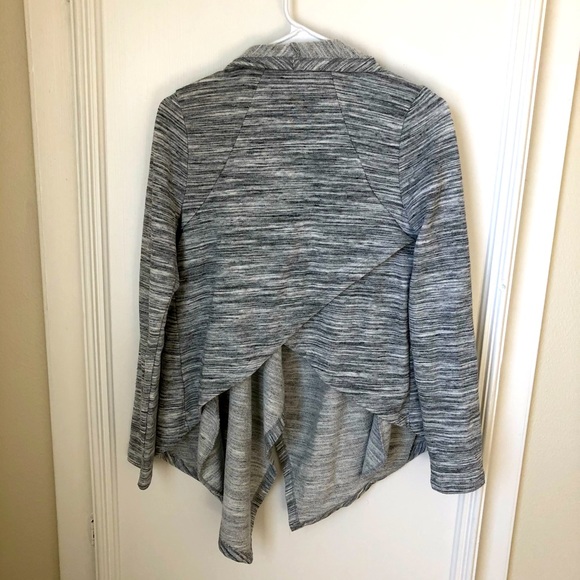 Jack Heathered Gray Drape Cross Back Cardigan Size XS - Picture 3 of 6